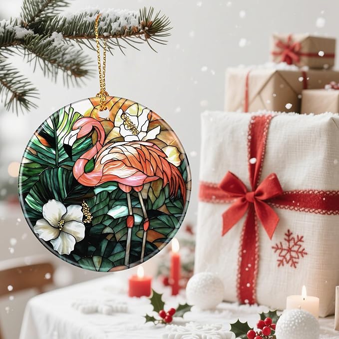 Vibrant Flamingo Christmas Ornaments: Christmas Tree Ornaments & Holiday Decor – Perfect Holiday Presents & Gift Ideas for Friends, Coworker, Family, and Flamingo Lover