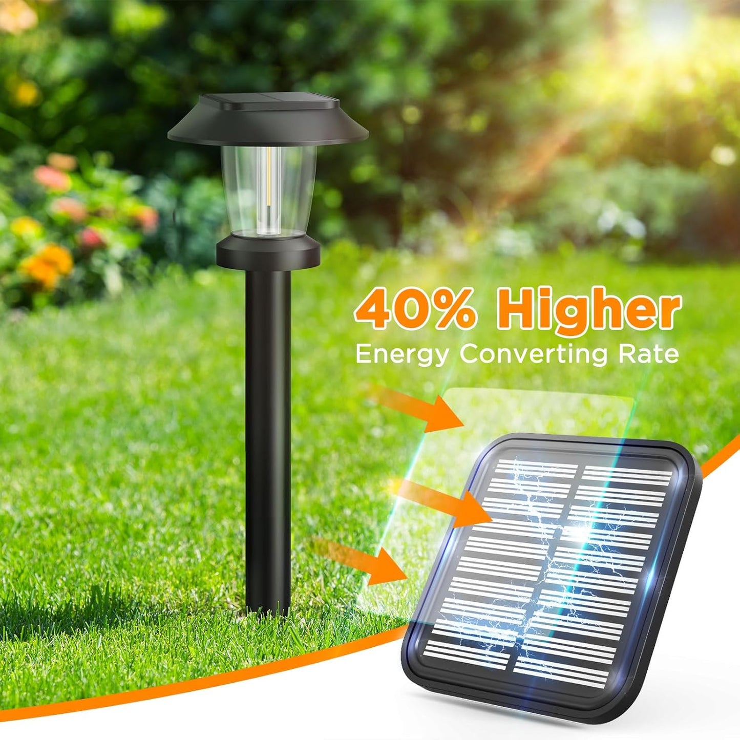 ALEPOD Solar Pathway Lights Outdoor - 6 Pack Solar Powered Garden Lights Waterproof, Decor Landscape Lighting with Three Lighting Modes for Yard, Lawn, Walkway, Driveway, Warm White