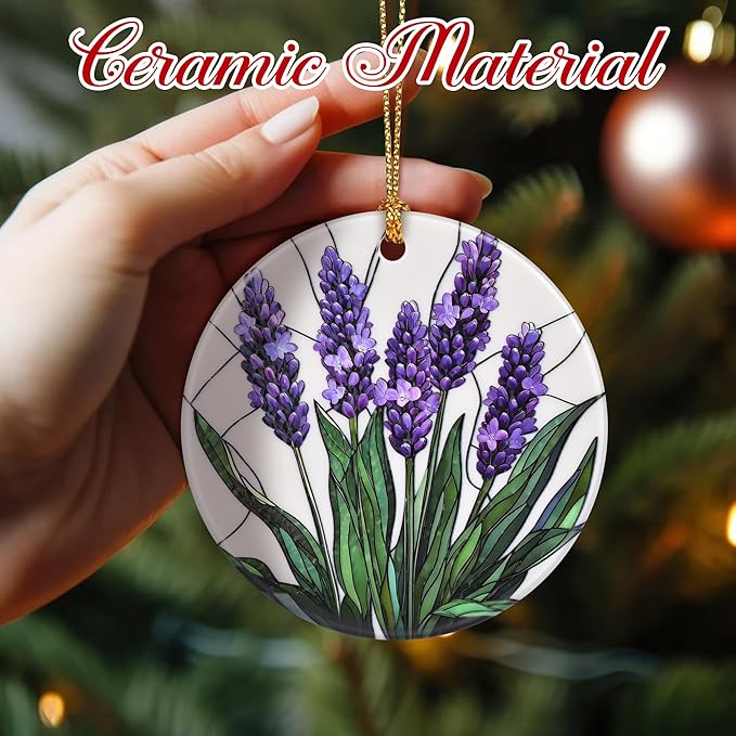Flower Hanging Ornament, Christmas Ornaments, Xmas Decorations for Tree, Ornaments for Christmas Tree, Holiday Ornament, Flower Themed Gifts, Holiday Party Gifts, Xmas Gift Ideas - Lavender