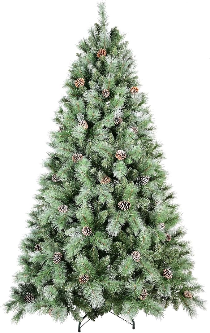 Christmas Tree 7ft, PLuxury Pine Needle -Premium Christmas Trees Flocked Trees - Artificial Xmas Tree