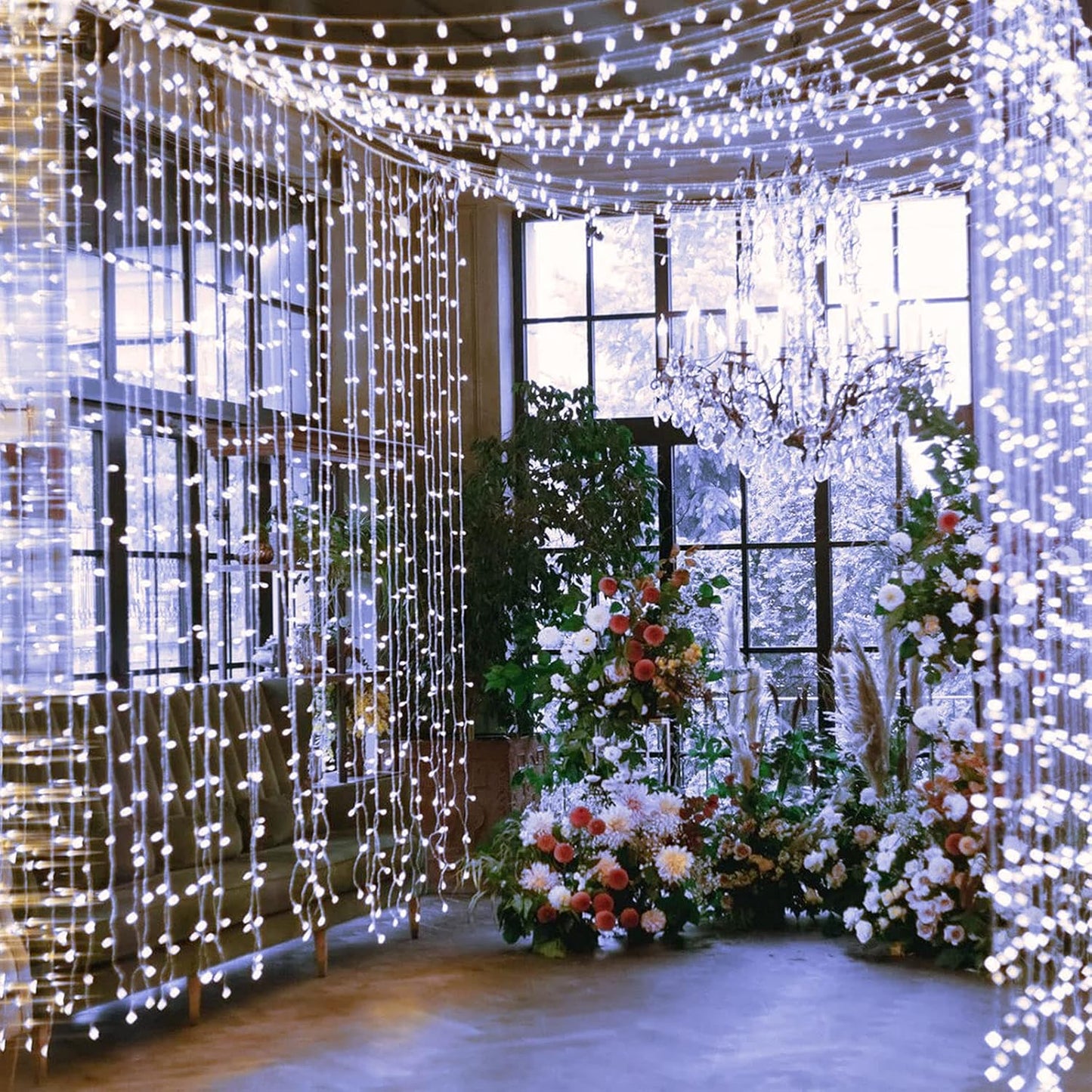 JMEXSUSS 168FT 600 LED White String Lights Outdoor Waterproof with Remote Indoor Christmas String Lights Cool White Christmas Tree Lights Plug in for Room Wedding Holiday Christmas Decorations