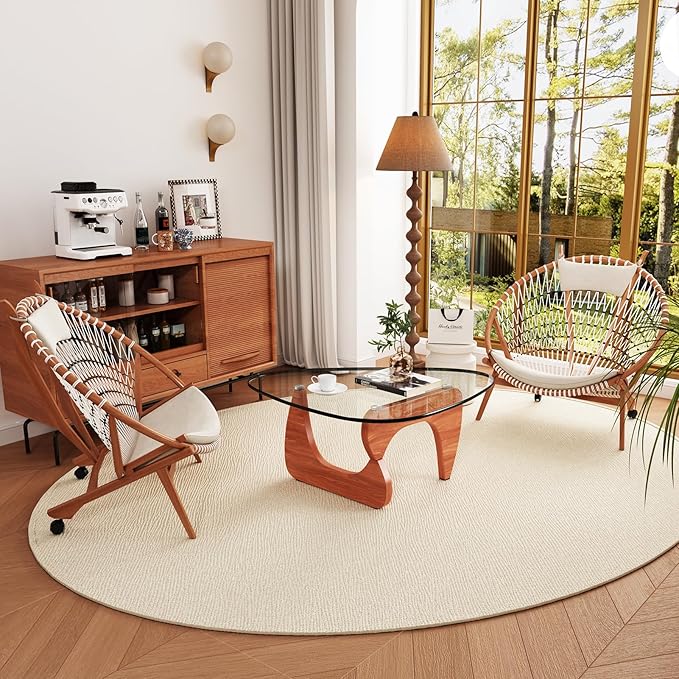 Coffee Tables Glass Small Farmhouse Coffee Table Mid-Century Modern Wood Center Table for Living Room, Walnut Transparent, 44 Inch