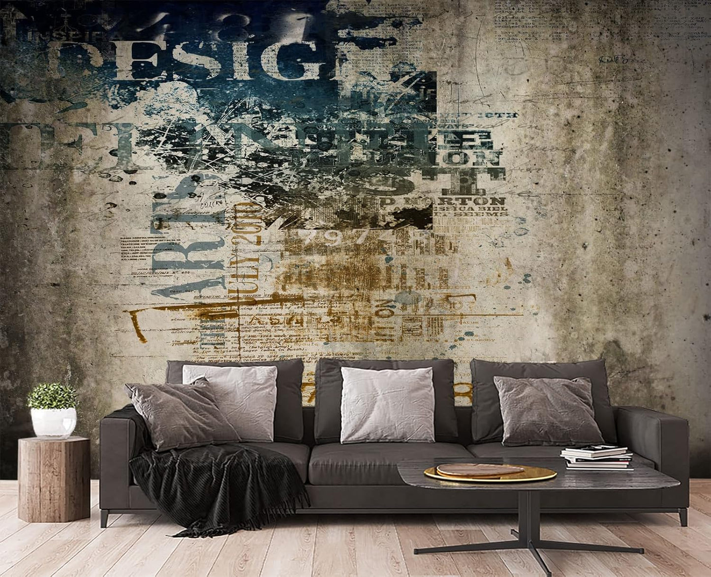 Retro Graffiti Wall Mural Wallpaper for Bedroom 178" x 117"