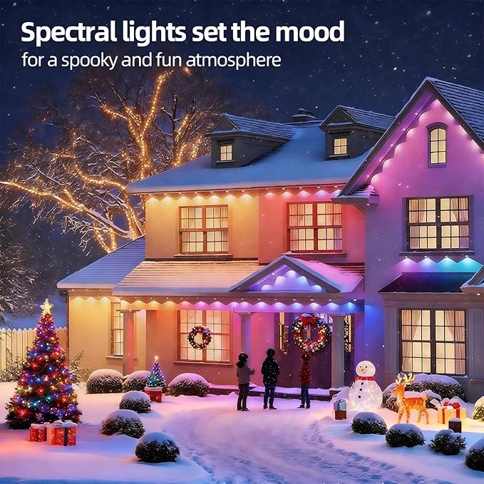 Permanent Outdoor RGB Lights with IP67 Waterproof, Smart RGB, Remote Control, Eaves Lights with App, Daily and Accent Lighting (45ft)