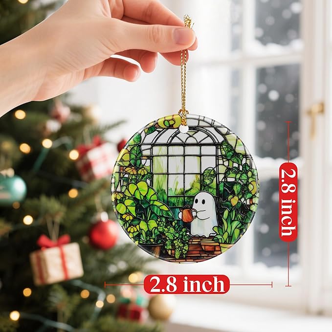 Halloween Ghost Ornaments & Christmas Ornaments: Christmas Tree Ornaments, Holiday Decor for Plant Lovers, Stocking Stuffers, Gift Ideas, Xmas Gifts & Gifts for Plant Lovers and Mom