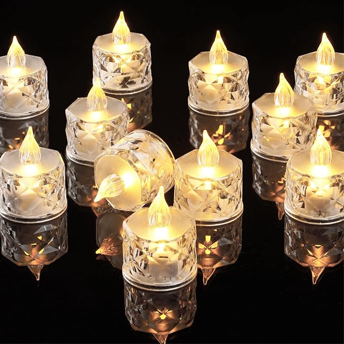 12 Pack Flameless LED Tea Lights Candles,for Halloween Christmas Home/Wedding Decor, Holiday Gifts &Decorate Lights