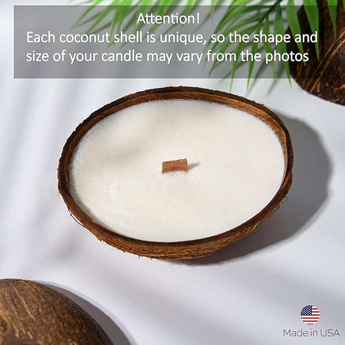 – Scented Candles Clearance | Coconut Candle with Crackling Wooden Wick | Candles for Home Scented & Candle Décor (Cashmere)