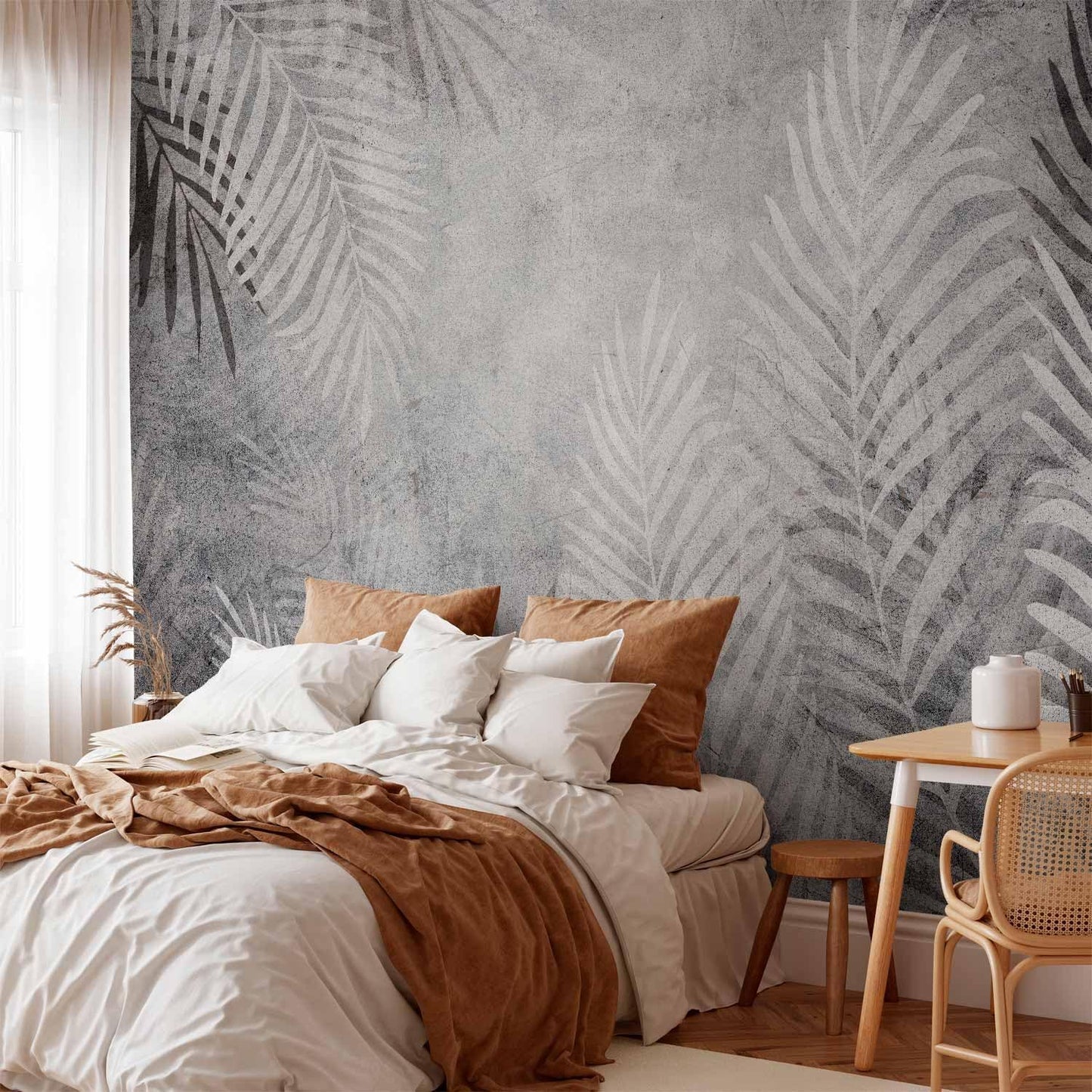 artgeist Premium Wall Mural Leaves 138x101 in - Non-Woven Wallpaper Fleece Wall Decor Photo Print Picture Image Design Palm Abstract Nature Botanical b-C-0855-a-a