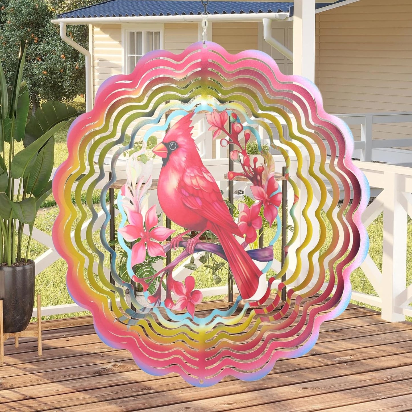 Wind Spinners Outdoor Cardinala Decorations - Birthday Gifts for Women Mom Grandma, Cardinala Deocr Hanging Wind Spinner 12 inch 3D Wind Sculptures for Garden Decor for Outside, Yard, Outdoor