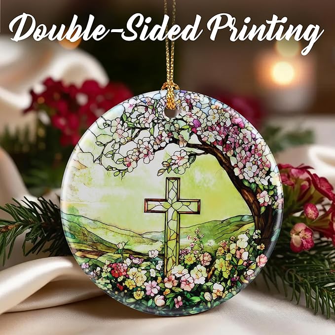 Christian Cross Ornament, Christmas Ornaments: Christmas Tree Decorations, Holiday Decor, Stocking Stuffers, Gift Ideas, Cross Gift, Religious Gifts, and Christian Gifts
