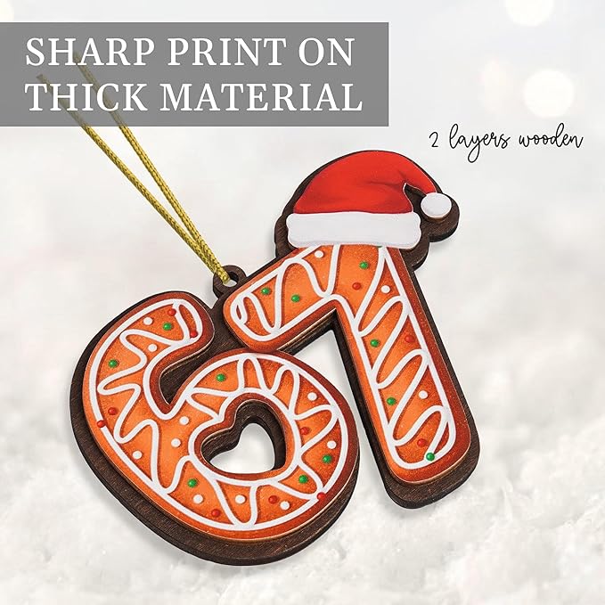 67 Christmas Ornament, 67 Ornaments for Xmas Tree, Funny Christmas Ornaments 2025, 6 7 Meme Ornament for Teens, Six Seven Gifts, Gag Gifts for Teens, Teen Girls Trendy Stuff (Gingerbread 67)