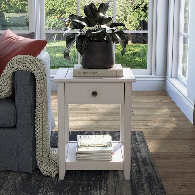 Greenport End Table - Brushed White