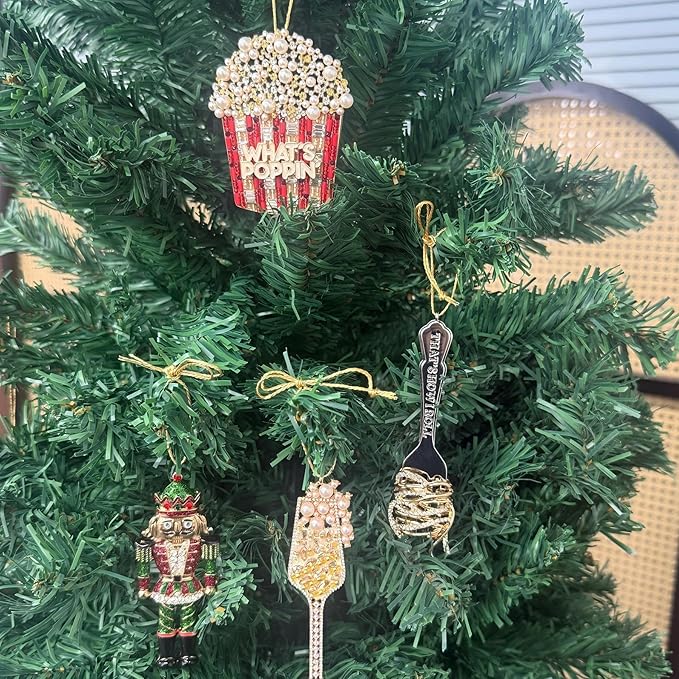 2025 Christmas Popcorn Ornaments,Food Popcorn Ornament Hanging Ornaments for Christmas Tree Decor,Keepsake Gifts for Sisters Mom Grandma Women
