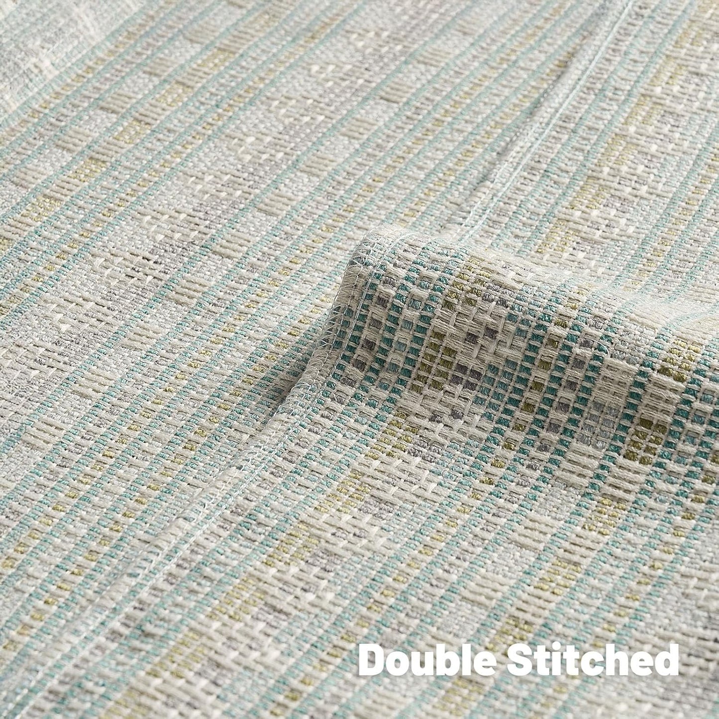 FUTEI Green Blue Decorative Throw Pillow Covers 24x24 Inch Set of 2,Soft Cozy Chenille Jacquard Textured Euro Pillow Shams,Boho Home Decor for Couch Bed Living Room