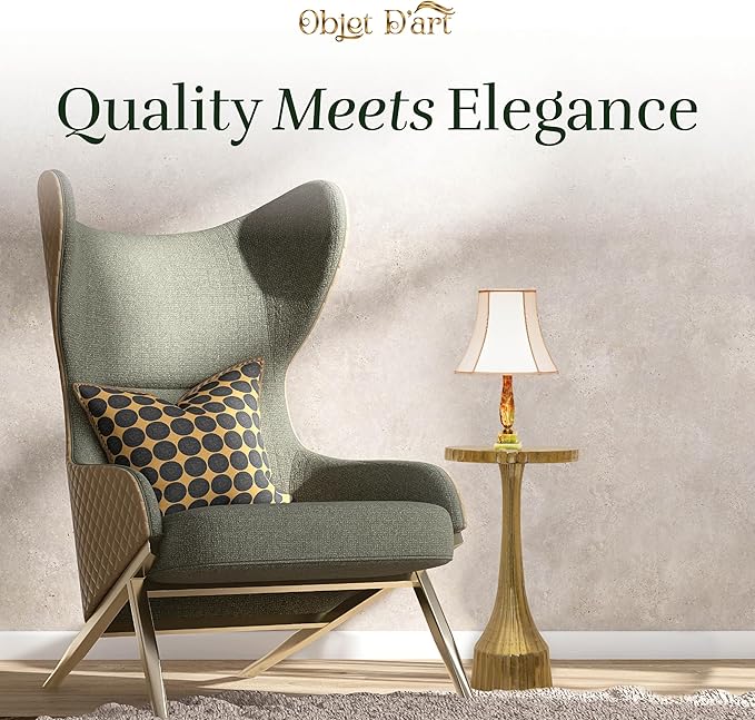 OBJET D'ART Small Round Gold End Table, Cyrus, 22'' Height, Vintage Metal Accent, Side, Pedestal, Cocktail, and Drink Tables for Living Room and Small Spaces