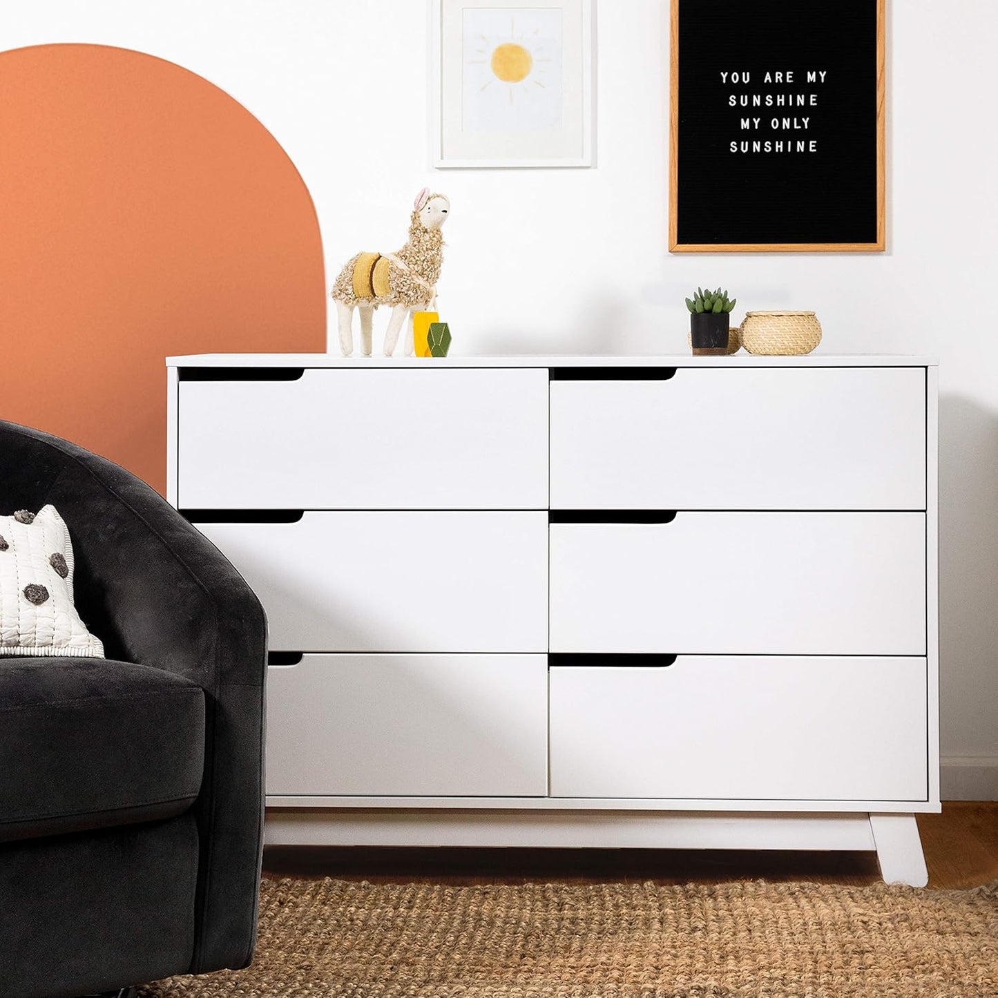 Babyletto Hudson 6-Drawer Assembled Double Dresser in White, Greenguard Gold Certified
