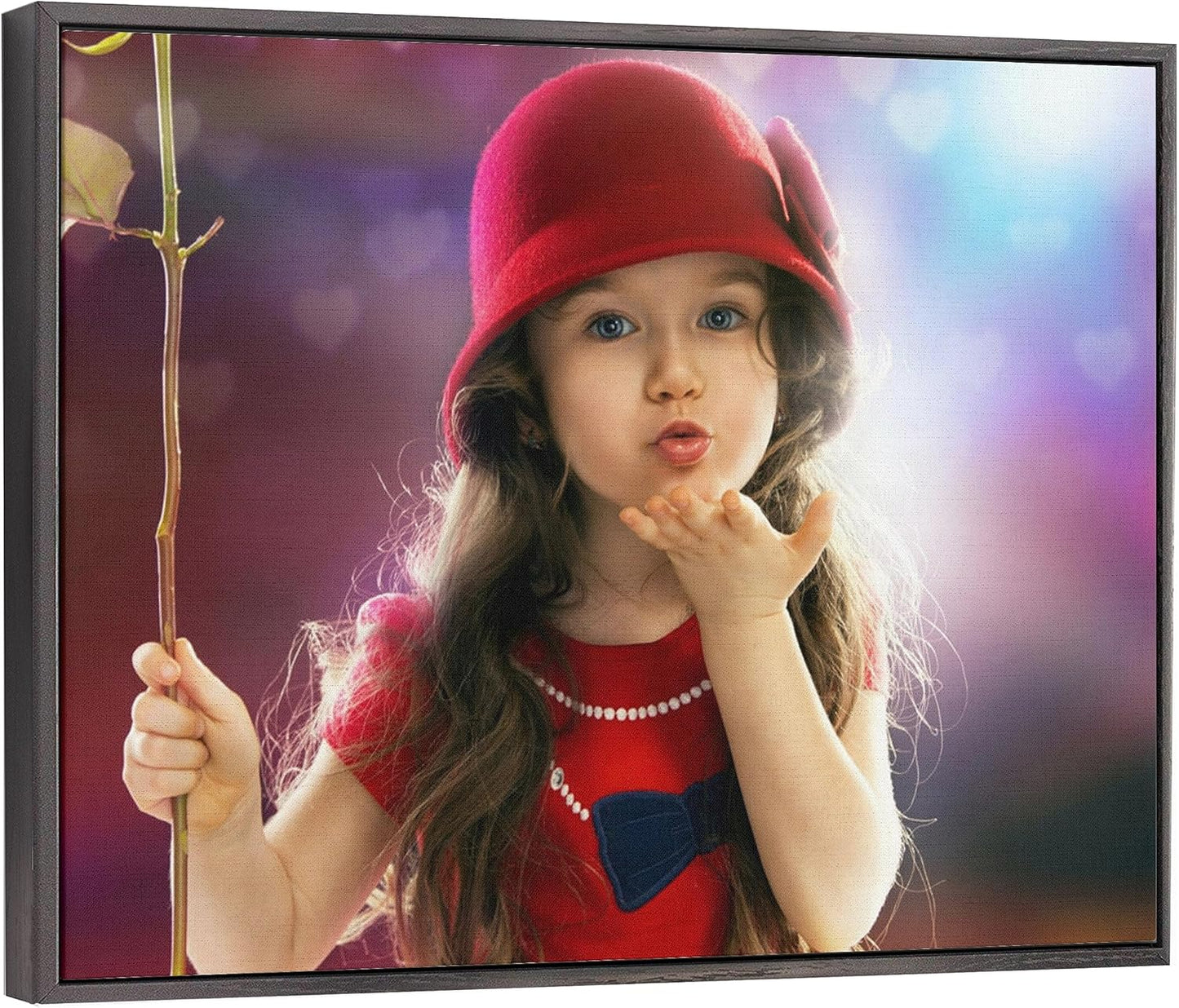 Personalized Custom Canvas Prints: Photo On Canvas (Black 16X24) Transform Your Photos into Stunning Framed Wall Art Digitally Printed Photo To Canvas Ideal for Home Decor, Gifts Keepsakes.