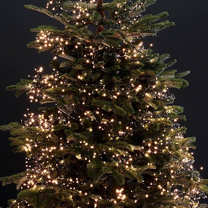 Dazzle Bright Christmas String Lights, 4 Pack Total 264FT 800LED Connectable Green Wire 8 Modes String Lights, Waterproof Christmas Light for Indoor Outdoor Patio Party Wedding Decorations, Warm White