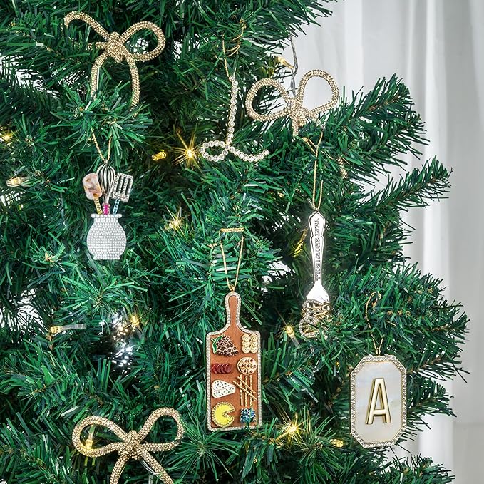 2025 Christmas Initial Ornaments, Letter K Ornaments for Christmas Tree, Hanging Ornament for Mother Best Friends Sister Wife