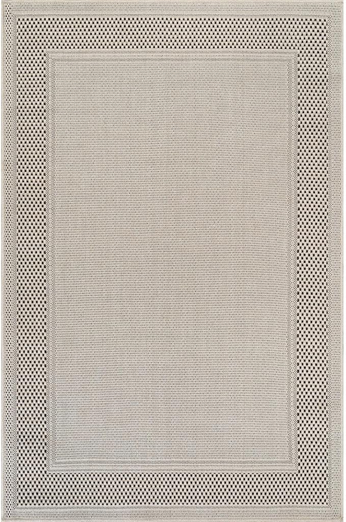 CAMILSON Easy Jute Rug 9x12, Indoor Outdoor Off-White Color Fiber Area Rugs for Living Room Patio and Dining Room Rug, Bordered Boho Woven Design, Easy-Cleaning, Washable Outside Carpet (9 x 12)