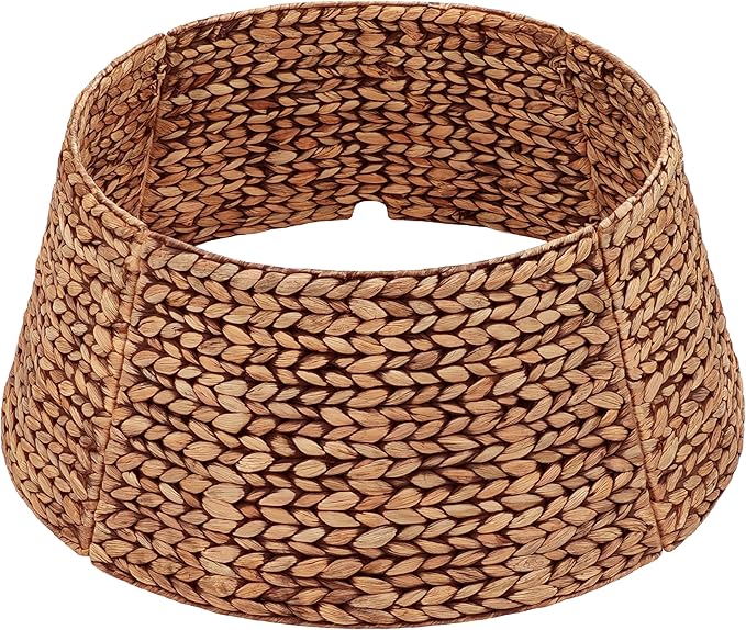 CENBOSS Rattan Christmas Tree Collar, Wicker Tree Skirt & Stand Base Cover (Brown Wash, 42 inch)