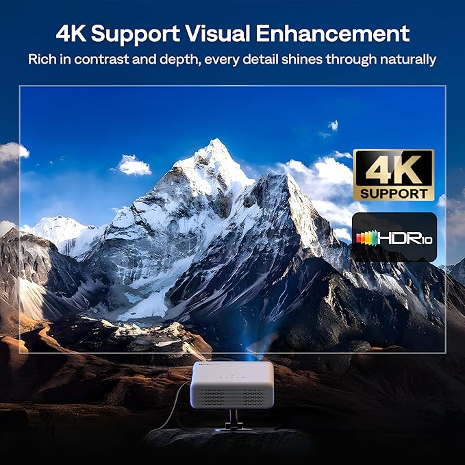 Aurzen EAZZE D1G Christmas Gifts, 4K Supported Google TV Smart Projector with WiFi & Bluetooth, Auto Focus & Keystone, Dolby Audio, Zoom, Movie, Portable Mini Projector for Home & Outdoor Use