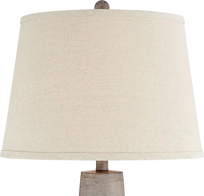 Regency Hill Glenn 27" Tall Urn Natural Cottage Southwestern Table Lamps Set of 2 WiFi Smart Socket Gray Terra Cotta Living Room Bedroom Bedside Nightstand House Office Home Reading Beige Shade
