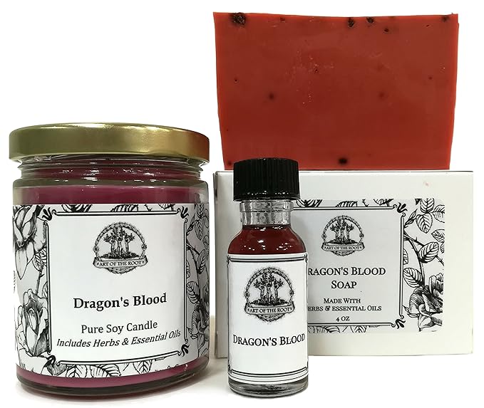 Dragons Blood Spell Kit includes Candle, Soap & Oil | Love, Power, Protection & Purification Rituals | hoodoo, wiccan, pagan, magick