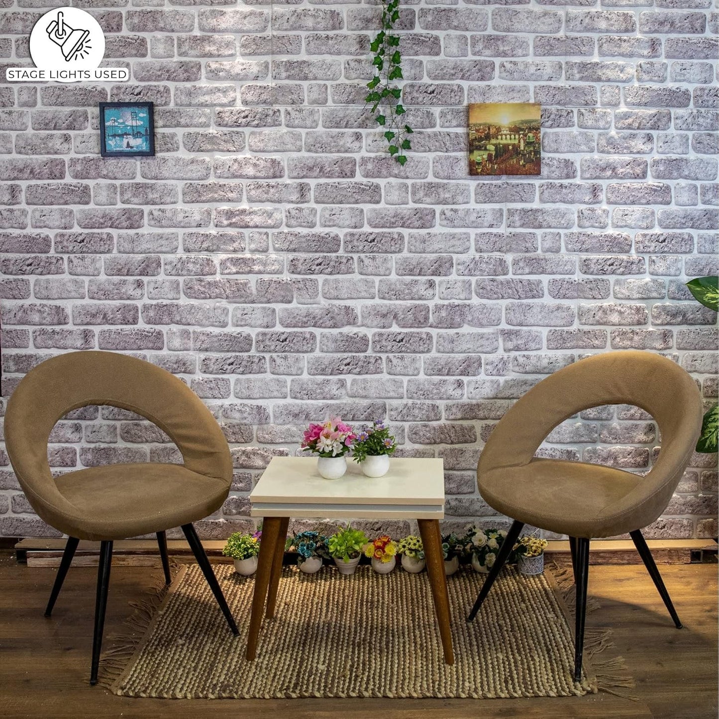 Dundee Deco 3D Wall Panels Faux Brick - Cladding, White Grey Stone Look Wall Paneling, Styrofoam Facing for Living Room, Kitchen, Bathroom, Balcony, Bedroom, Set of 10, Covers 53 sq ft