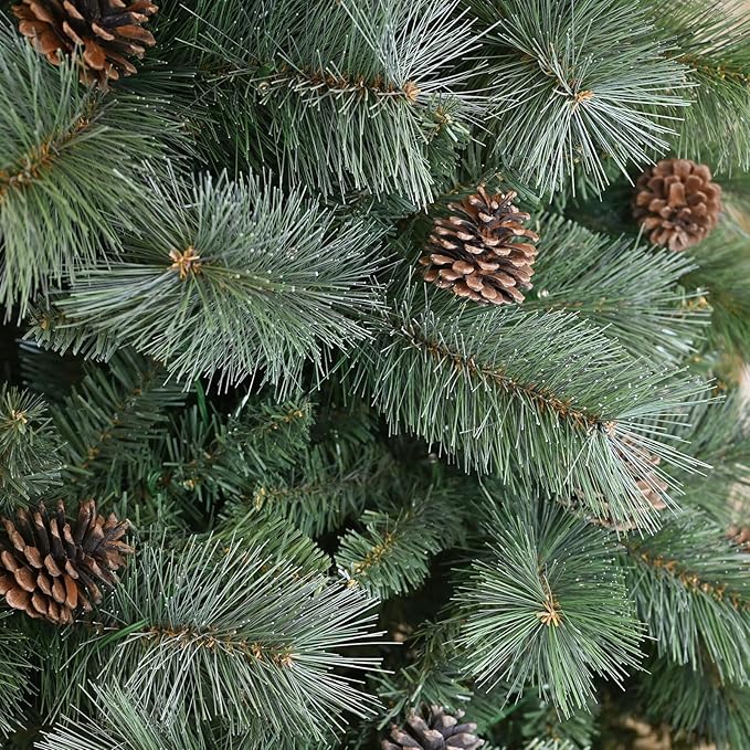 Christmas Tree 7ft, PLuxury Pine Needle -Premium Christmas Trees Flocked Trees - Artificial Xmas Tree