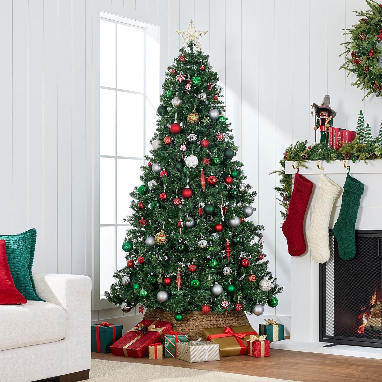 Best Choice Products Artificial Christmas Tree, 9ft Premium Unlit Realistic Spruce Holiday Décor w/Dense Branches, Easy Assembly, Metal Base