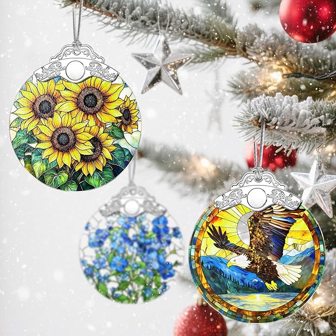 Stained Glass Ornament, Christmas Ornaments for Tree, Hanging Ornaments for Home Decor & Christmas Tree Decorations – Exquisite Holiday Ornament, Gifts & Holiday Present