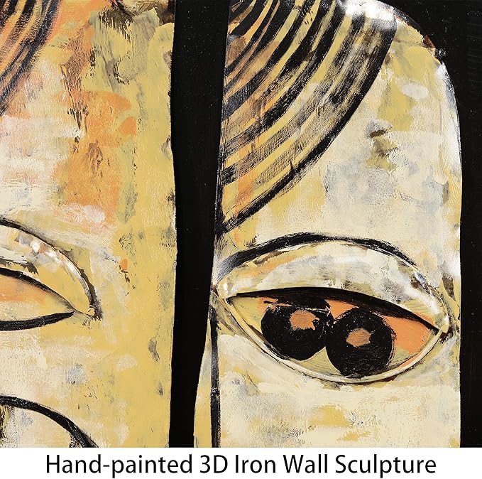Empire Art Direct Totem Poles Abstract Face Metal Wall Art,Hand Painted Primo Mixed Media Iron Wall Sculpture,3D Wall Decor,Ready to Hang,Living Room, Bedroom ＆ Office
