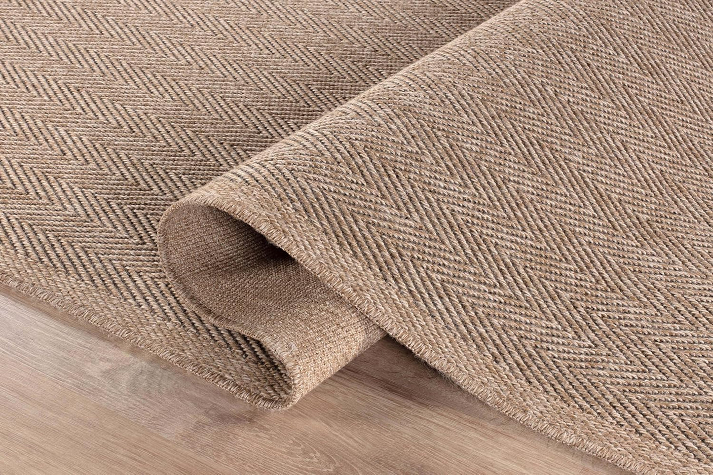 CAMILSON Easy Jute Rug 10x14, Indoor Outdoor Natural Color Fiber Area Rugs for Living Room Patio and Kitchen Rug Herringbone Woven Design Easy-Cleaning Washable Outside Carpet Alfombras 10 x 14