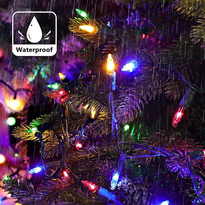 Joomer LED Christmas Lights, 2Pack Total 39FT 200 LED Multicolor Christmas Tree Lights, Connectable Waterproof Mini String Lights Plug in for Indoor Outdoor Home Christmas Decoration
