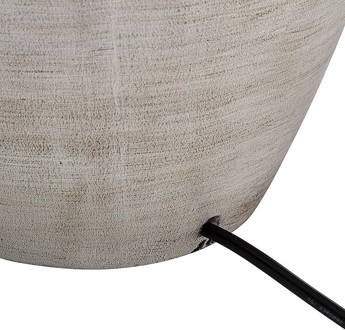 Regency Hill Glenn 27" Tall Urn Natural Cottage Southwestern Table Lamps Set of 2 WiFi Smart Socket Gray Terra Cotta Living Room Bedroom Bedside Nightstand House Office Home Reading Beige Shade