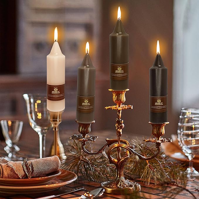 5 Inch Taper Candles Twisted Candlesticks Handmade Unscented Set of 4 Spiral Taper Candles Candle Sticks for Wedding Home Decoration(Gradient Coffee)