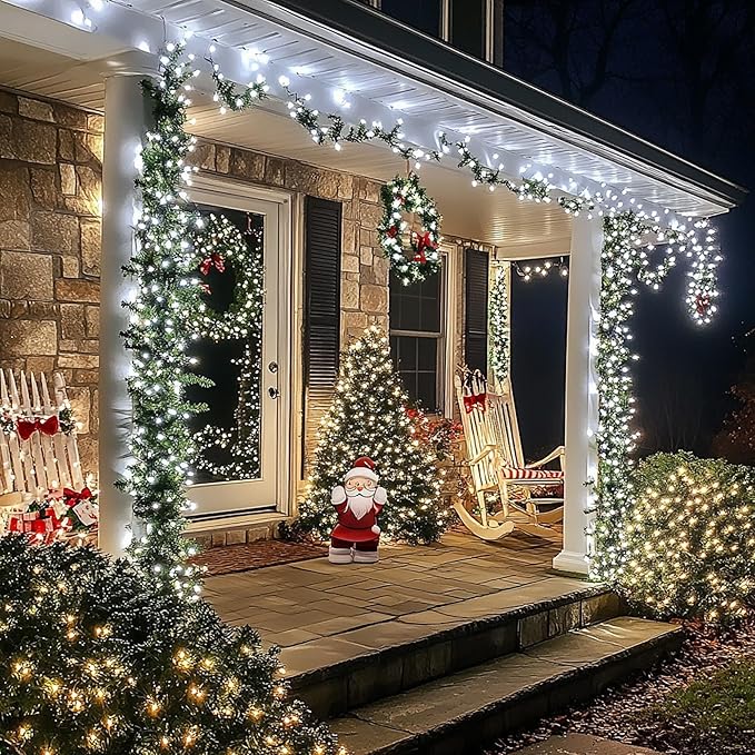 Joomer LED Clear Christmas Lights, 19.5FT 100 LED Clear White Christmas Tree Lights, Connectable Waterproof Mini String Lights Plug in for Indoor Outdoor Home Christmas Decoration