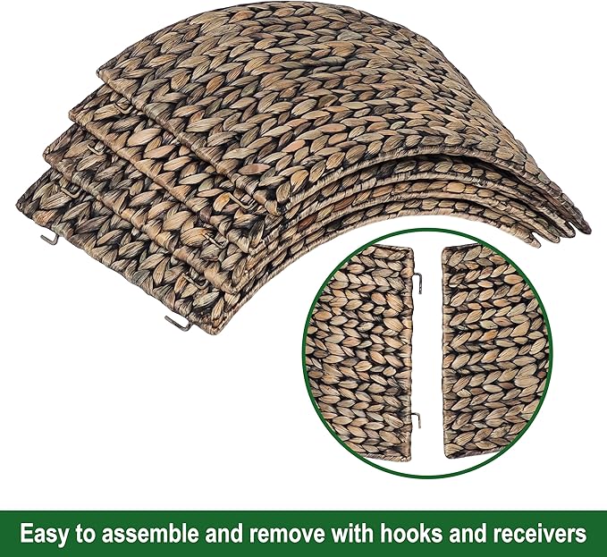 CENBOSS Rattan Christmas Tree Collar, Wicker Tree Skirt & Stand Base Cover (Black Wash, 24 inch)