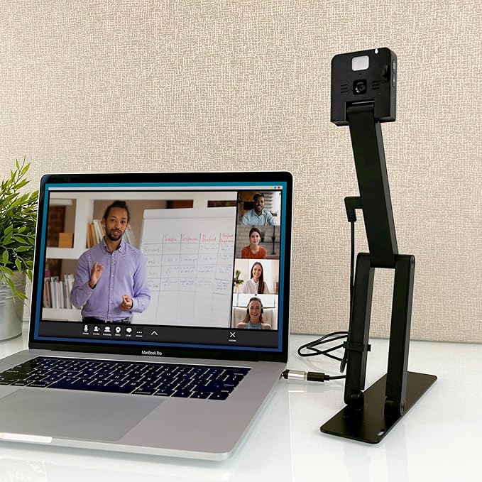 AMBIR Flexicam USB Document Camera-4K Video, FC204-AC, Internal Microphone & Light. Compatible with ChromeBook, MacOS and Windows. in-Classroom and Remote Teaching, Web Meetings and Creator Videos