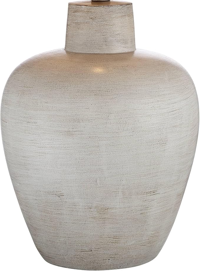 Regency Hill Glenn 27" Tall Urn Natural Cottage Southwestern Table Lamps Set of 2 WiFi Smart Socket Gray Terra Cotta Living Room Bedroom Bedside Nightstand House Office Home Reading Beige Shade
