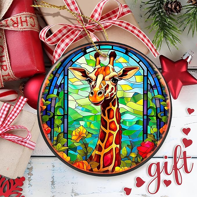 Touber Giraffe Ornament - Christmas Keepsake for Giraffe Lovers, Holiday Decoration for Christmas Tree