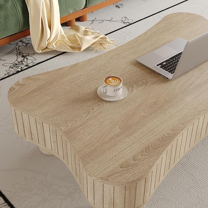 WILLIAMSPACE 42" Lift Top Coffee Table with Hidden Storage, Modern Luxury Wooden Center Table with Silent Hydraulic Lift, Curved Safety Corners, Accent Side Tea Table for Living Room, Antique Natural