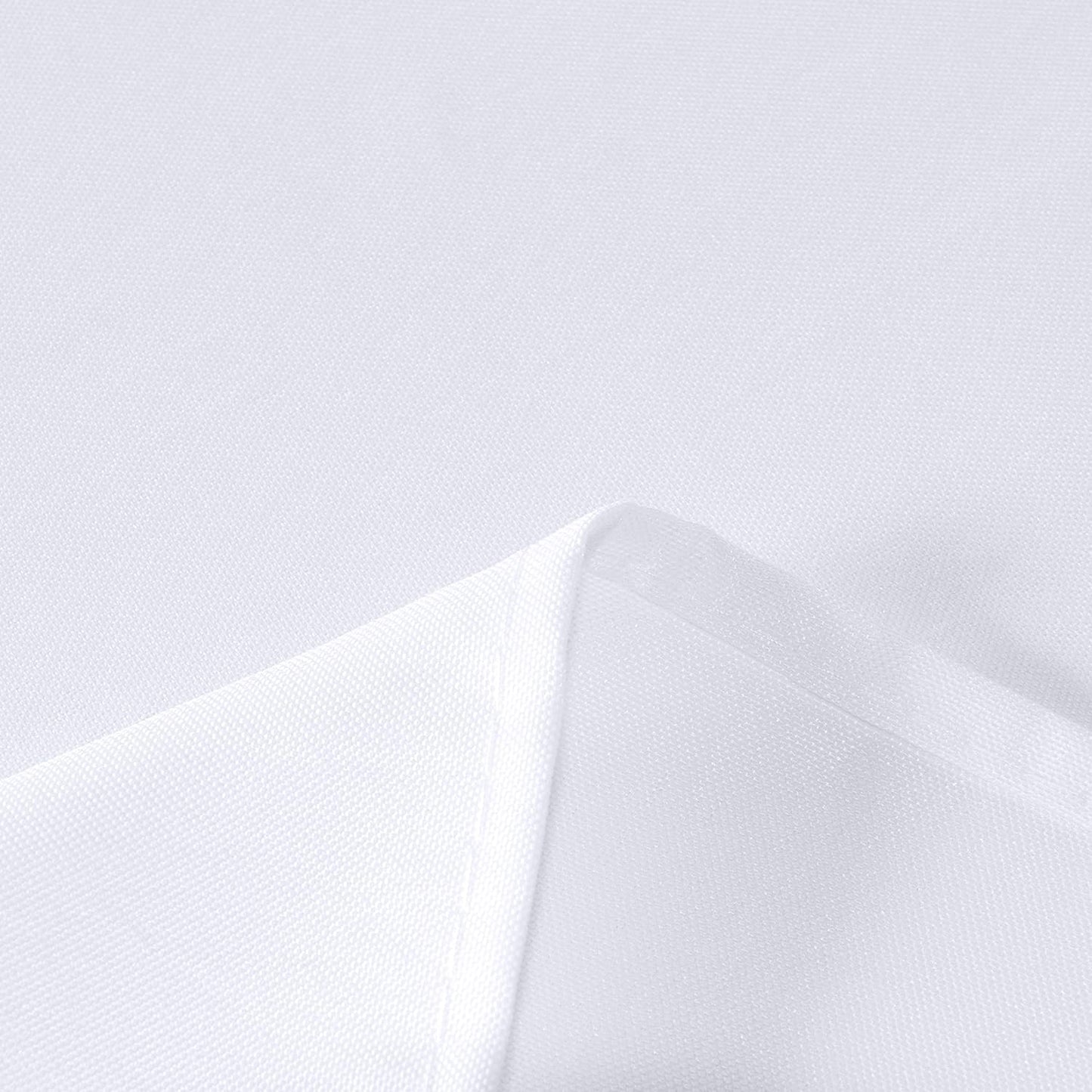 sancua Rectangle Tablecloth - 60 x 84 Inch - Stain and Wrinkle Resistant Washable Polyester Table Cloth, Decorative Fabric Table Cover for Dining Tables, Buffet Parties and Camping, White