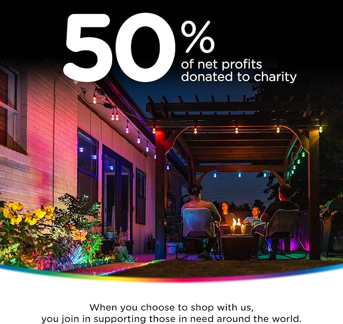 Enbrighten VIBE Eternity Permanent Outdoor Lights, 50ft, 36 RGBWIC LEDs, Smart Everyday Accent Lights, IP67 Waterproof, Compatible with Alexa, Google Home, White, 81102