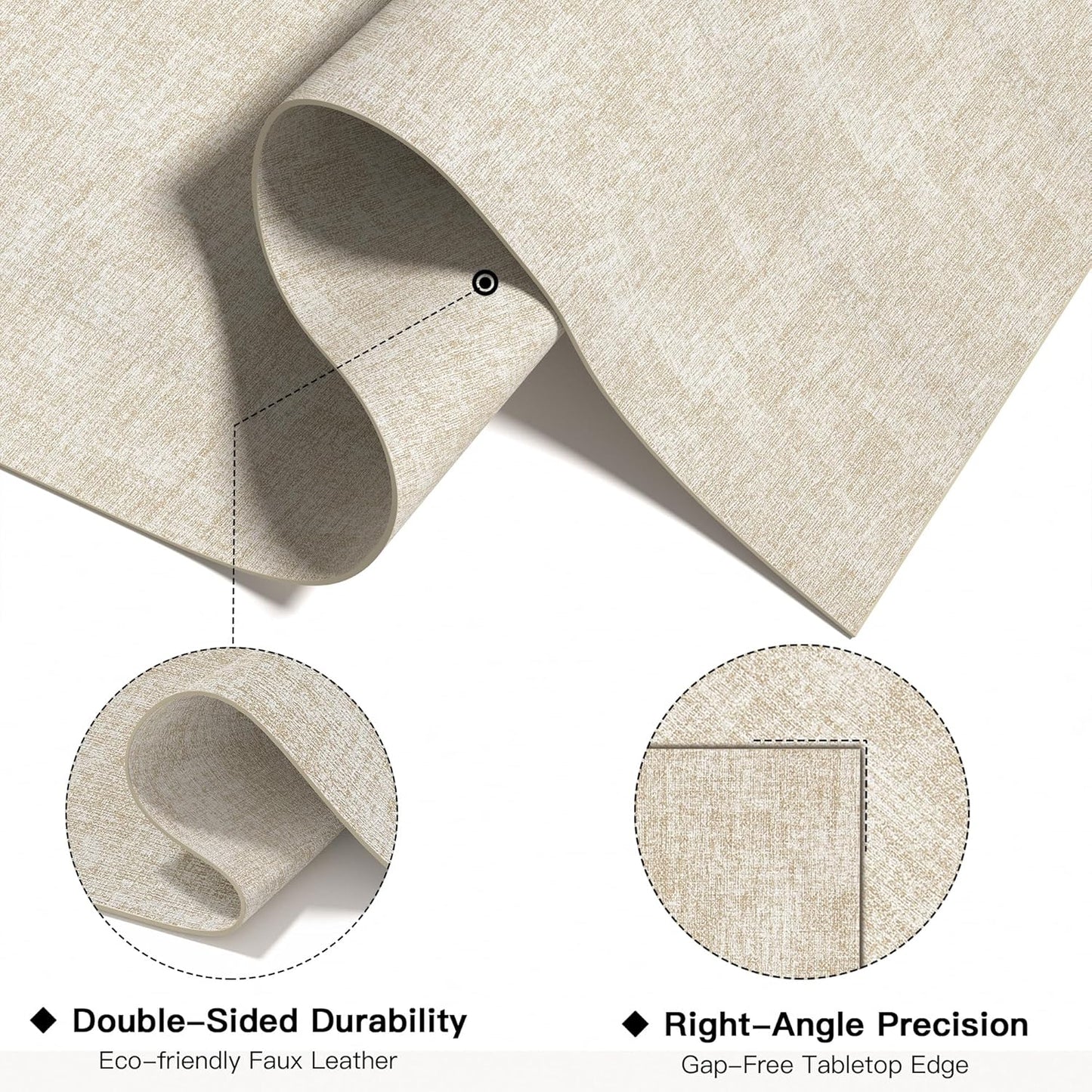 DOLOPL Placemats Set of 12, Reversible Wipeable & Heat Resistant Place Mats, Modern Faux Leather Table Mats for Kitchen, Neutral Waterproof Tablemats for Dining Table Decor, Wedding, Party(Beige)