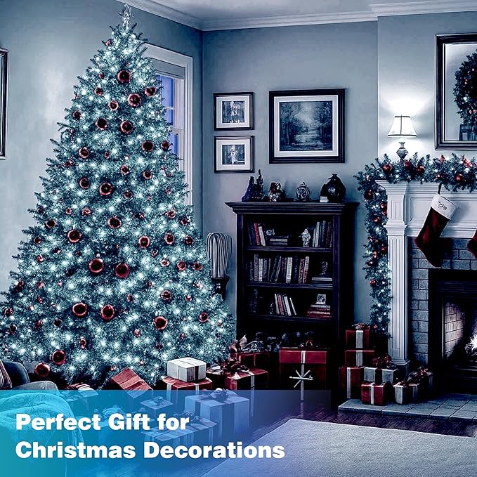 Christmas Lights 800 LED 264 FT, IP67 Waterproof Christmastree Lights with 8 Modes, Remote Control 3 Timers & Memory Function Xmas Decorations for House and Holiday (Cool White)