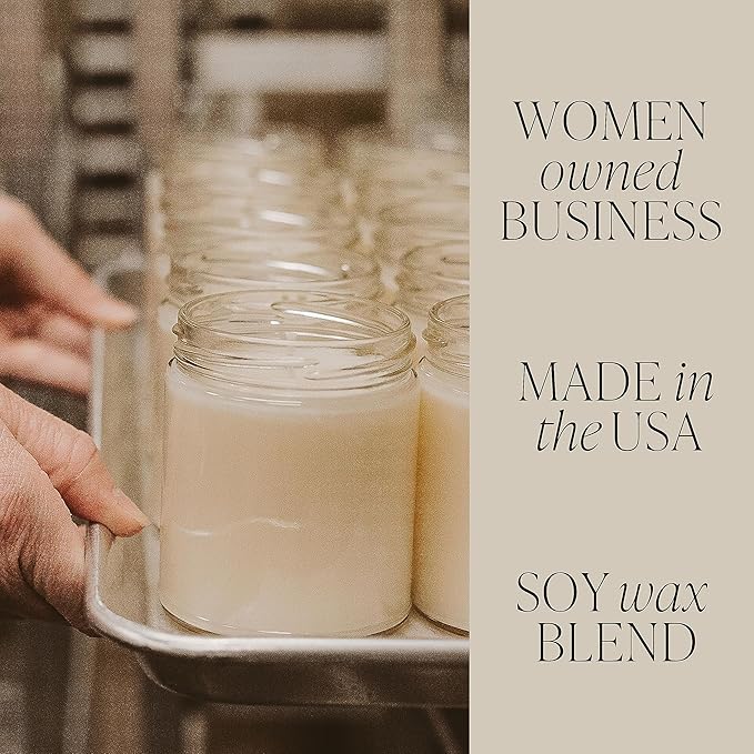 Sweet Water Decor Cozy Season Candle - Woods, Warm Spice, and Citrus Autumn Scented Soy Candles for Home - 9oz Clear Jar, 40 Hour Burn Time, Made in The USA