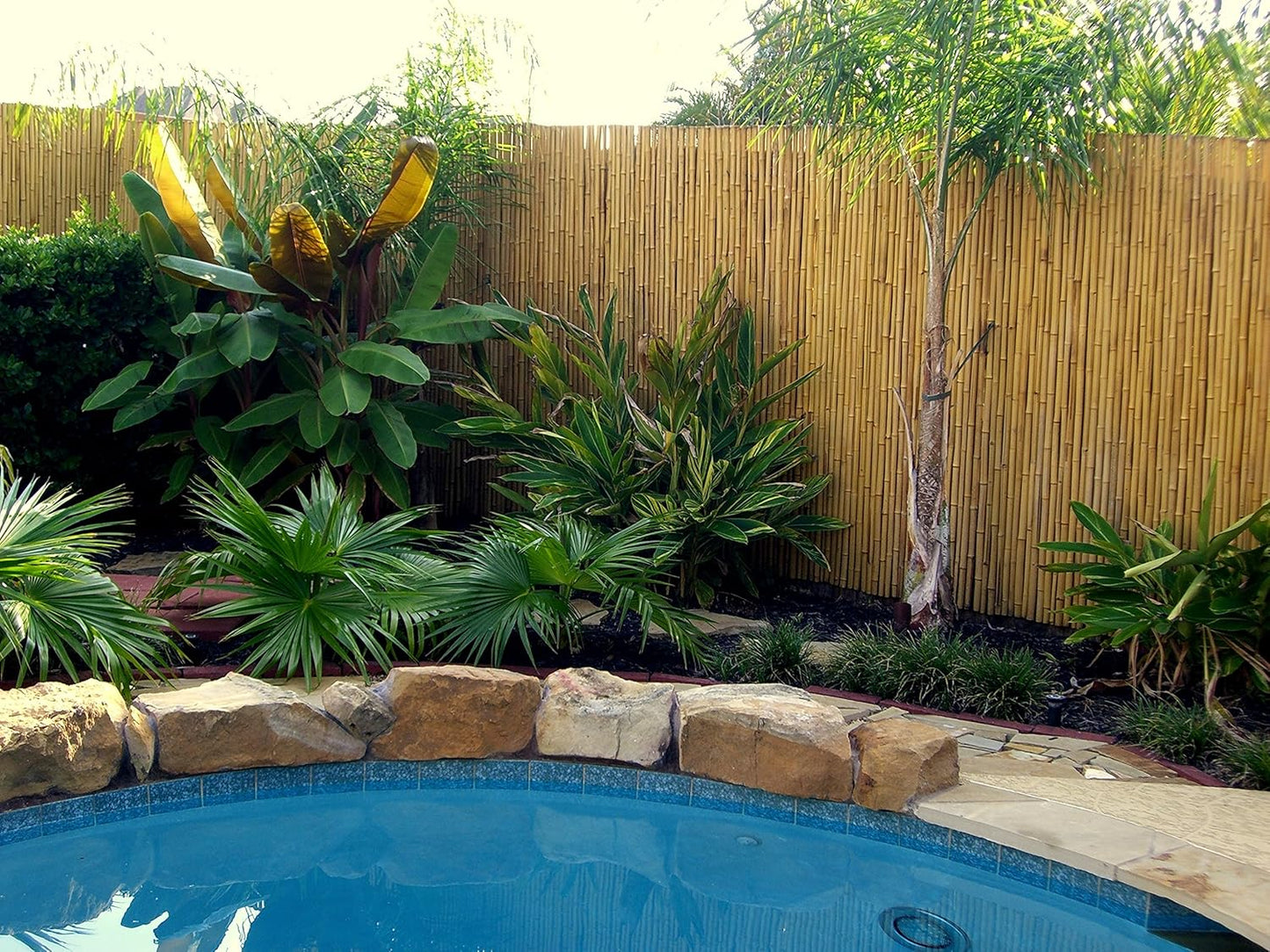 Backyard X-Scapes Natural Rolled Bamboo Fence 1in D x 4ft H x 8ft L