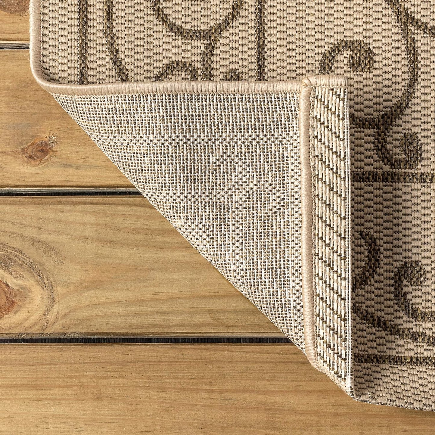 JONATHAN Y Vintage Filigree Indoor Outdoor Square Area Rug 4X4 Beige/Brown, Charleston Textured Weave for Backyard, Patio, Porch, Easy-Cleaning, High Traffic, Pet-Friendly, Non-Shedding (SMB106A-4SQ)